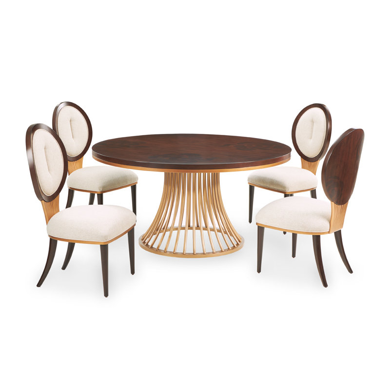 Camellia Field 4-Person Round Dining Set