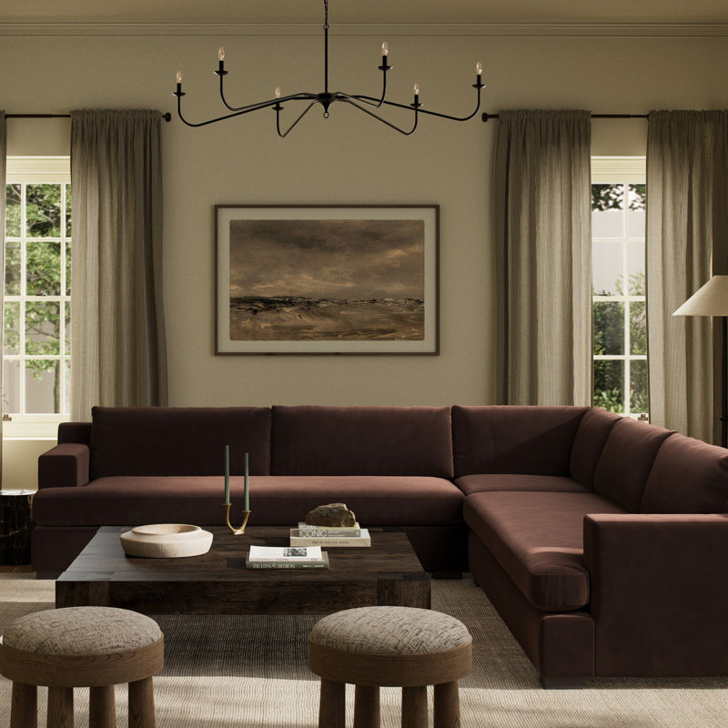 Canapé modulaire 3 pièces Crispin, Mélange de coton et de cacao Surrey
