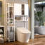 Armoire de rangement à 7 niveaux avec portes, organisateur de salle de bain avec tablette réglable-856111482