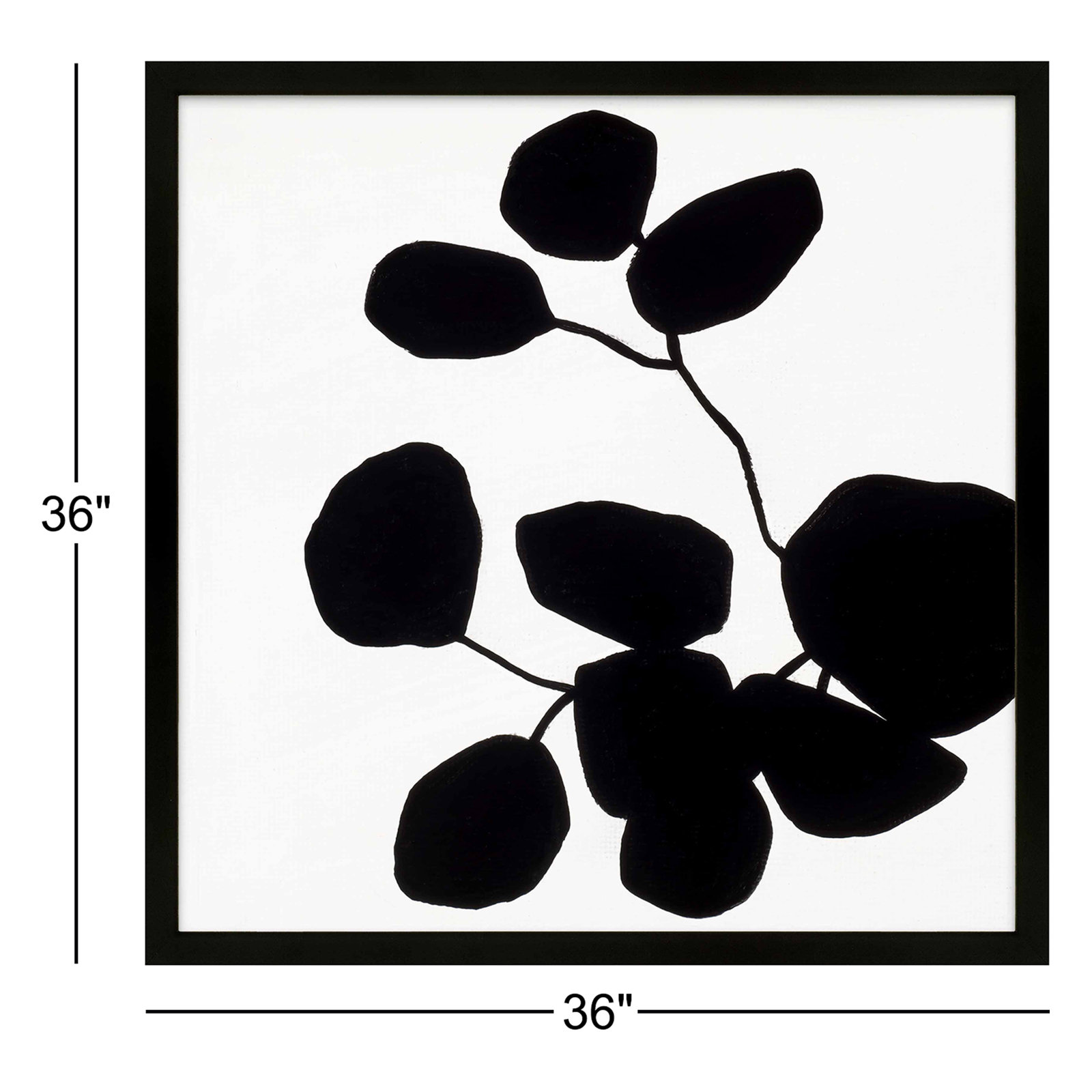 Modern Botanical 5 by Lee Lessem, Black Framed Paper, 36" H x 36" W x 1.25" D