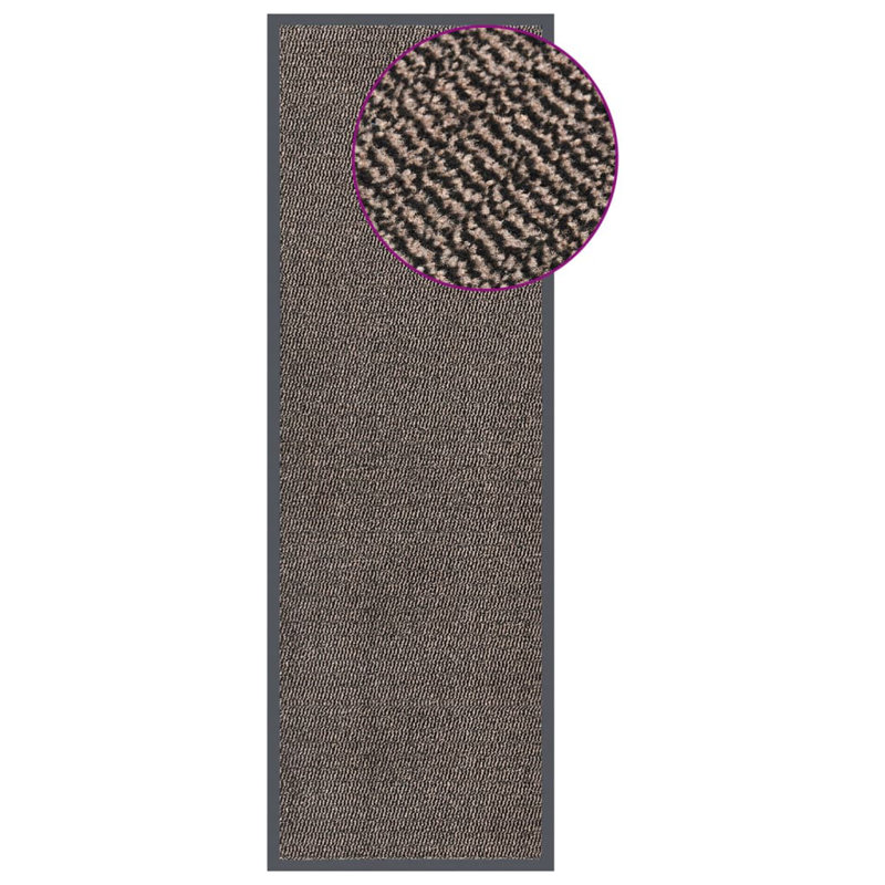 Katerine Non-Slip Geometric Indoor Doormat, Dark Brown, 60cm W x 180cm L