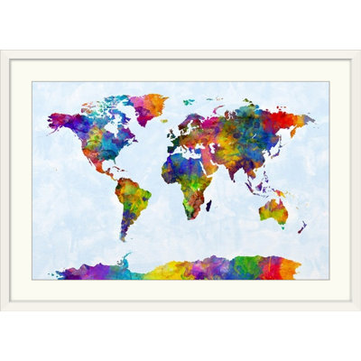 Francy " Watercolor World Map " by Michael Tompsett