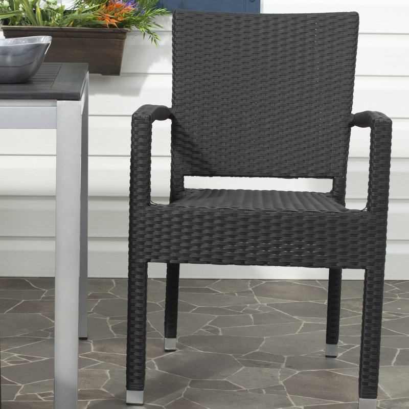 Chaise de patio empilable Key Vista, Noir