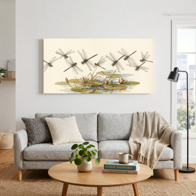 Ensemble de 1 tableau sur toile Libellule et Lys