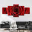 " Damp Red Rose " 5 - Pieces-759064772