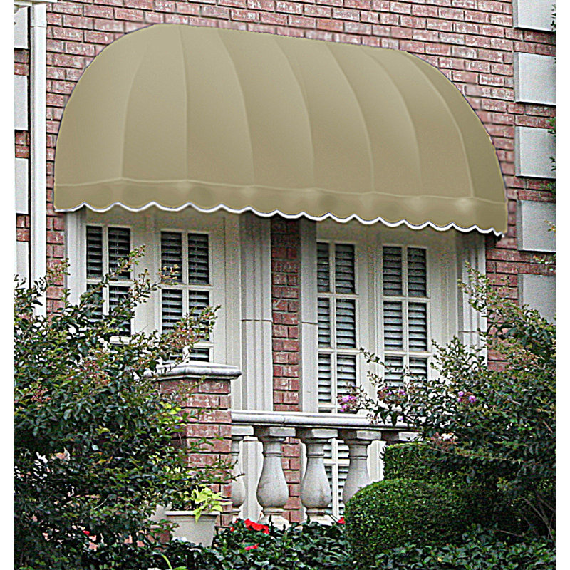 Awntech Chicago Acrylic Fabric Fixed Awning, Tan, 31" H x 76.5" W x 24" D