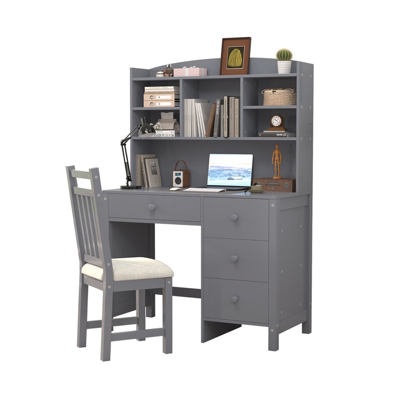 Bureau d'ordinateur avec huche et chaise