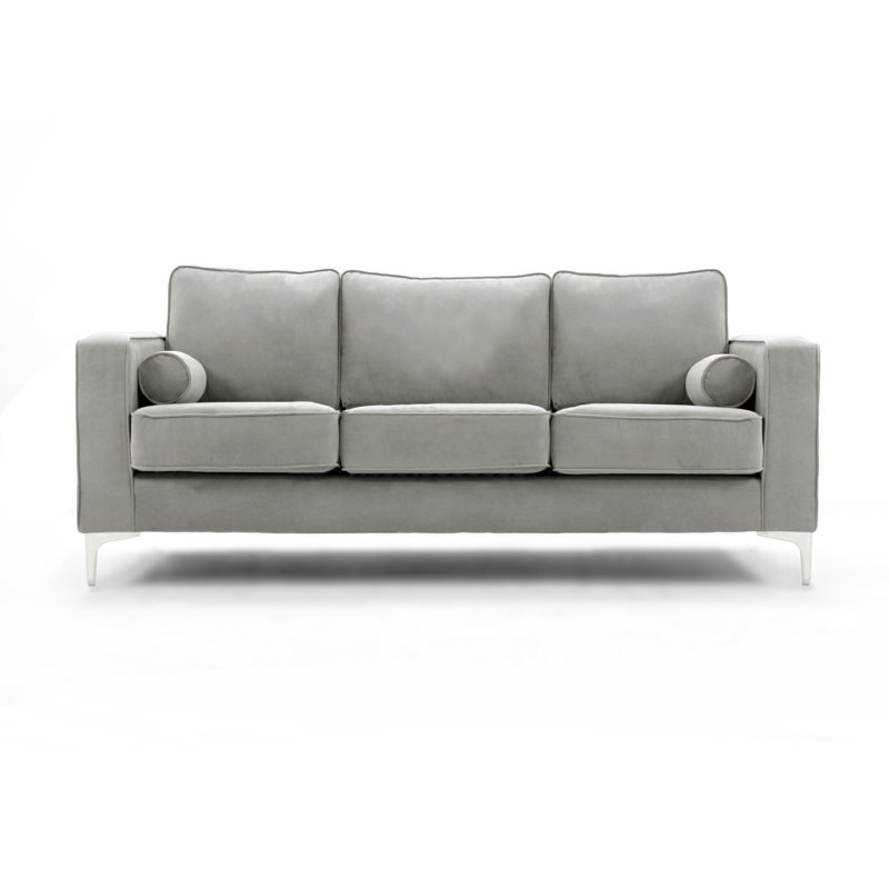Georgio 3 Seater Velvet Sofa, Grey