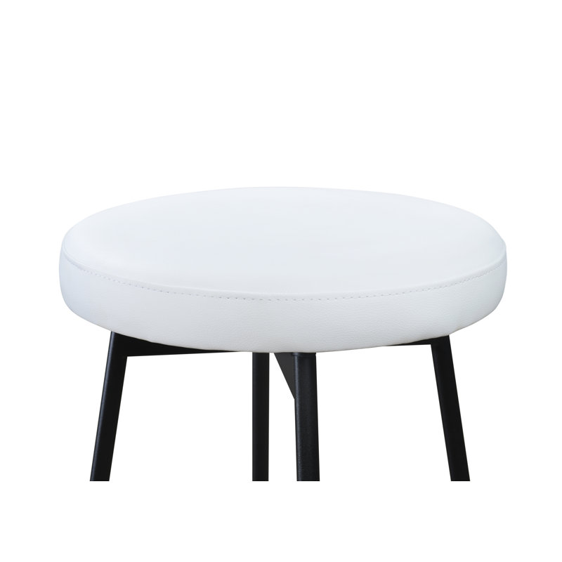 Tabouret de bar pivotant LuXeo Doheny, Blanc, Tabouret de comptoir (siège d'une hauteur de 24 p