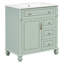 Meuble-lavabo autoportant 30 po avec lavabo en céramique et 3 tiroirs-134452430