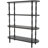 Wooden Oval 3 Shelf Storage Black Shelving Unit with Turned Legs and Beaded Edges