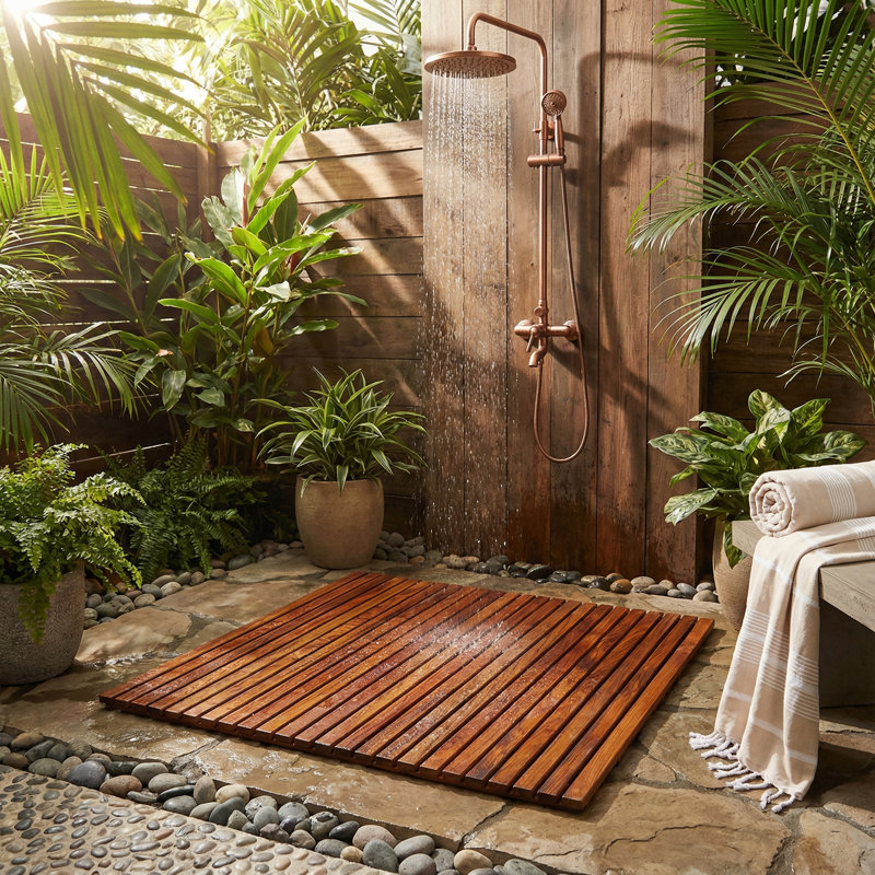 Gospodin Solid Wood Non-Slip Bath Mat