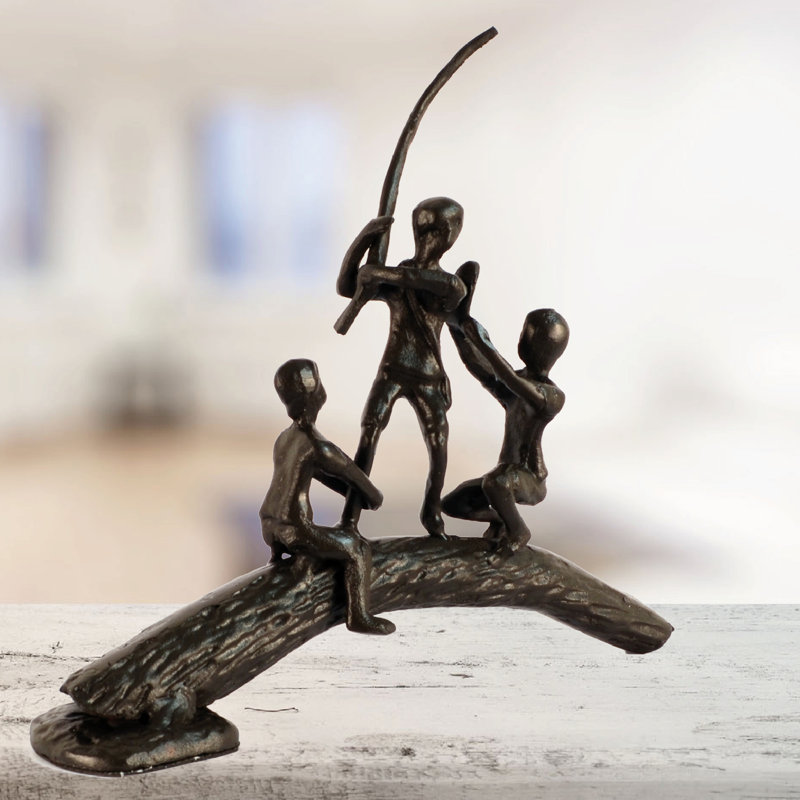 HUCKLEBERRY BOYS Iron Figurine 19cm, Mocha