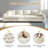 82.7" Upholstered Corduroy Sofa, 6 Piece No Assembly Required Sleeper Couch with Ottomans-386321054-376268996