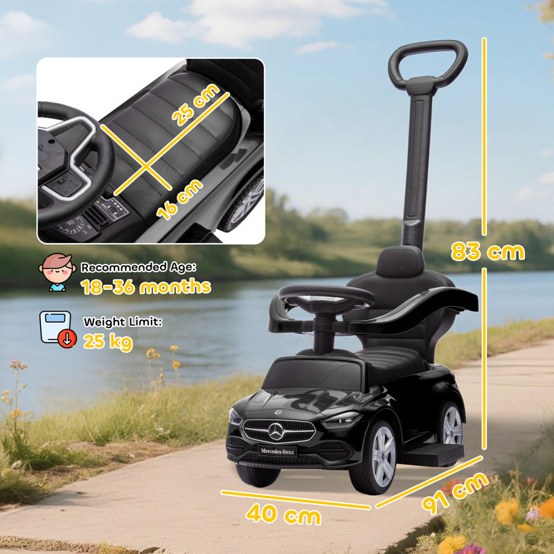 HOMCOM Push/Pull Ride On, Black