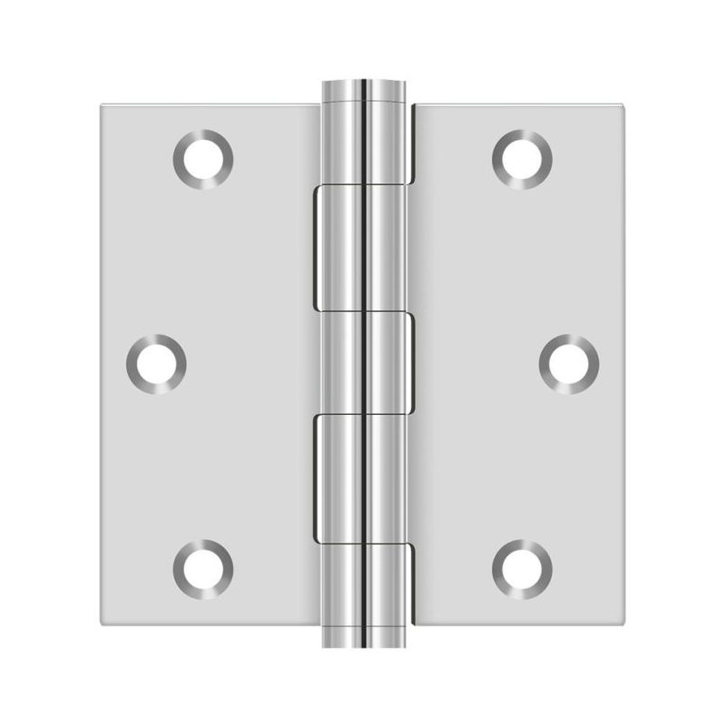 Paire d'acier inoxydable poli à charnière carrée 3-1 / 2 "x 3-1 / 2" Deltana SS35U32, Chrome poli