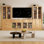Meuble télé 110 po avec bibliothèques - Meuble télé pour téléviseur de 70 po ou moins, bois