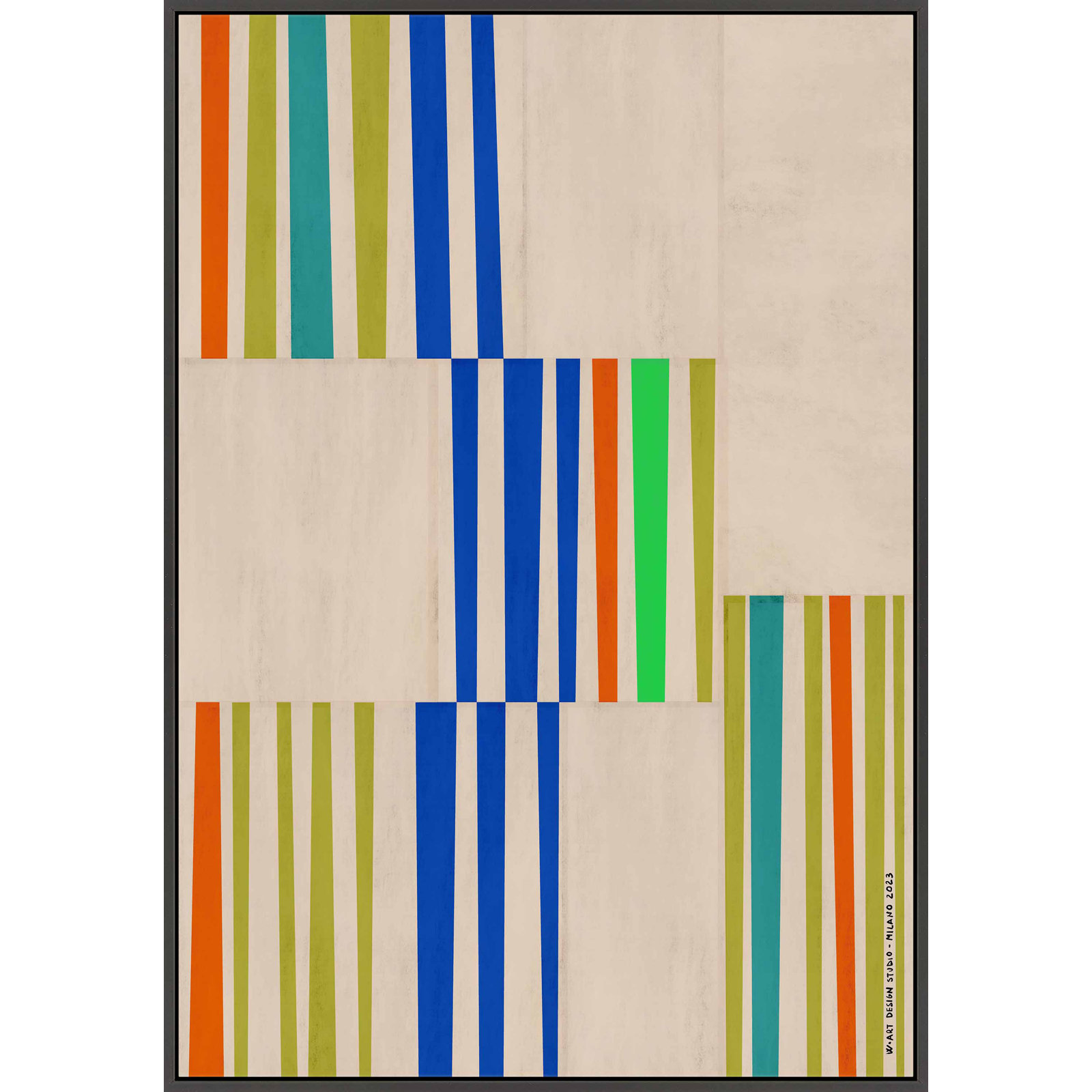 Charley "Abstract Assembly 1" Print, Black Canvas Framed, 50" H x 35" W