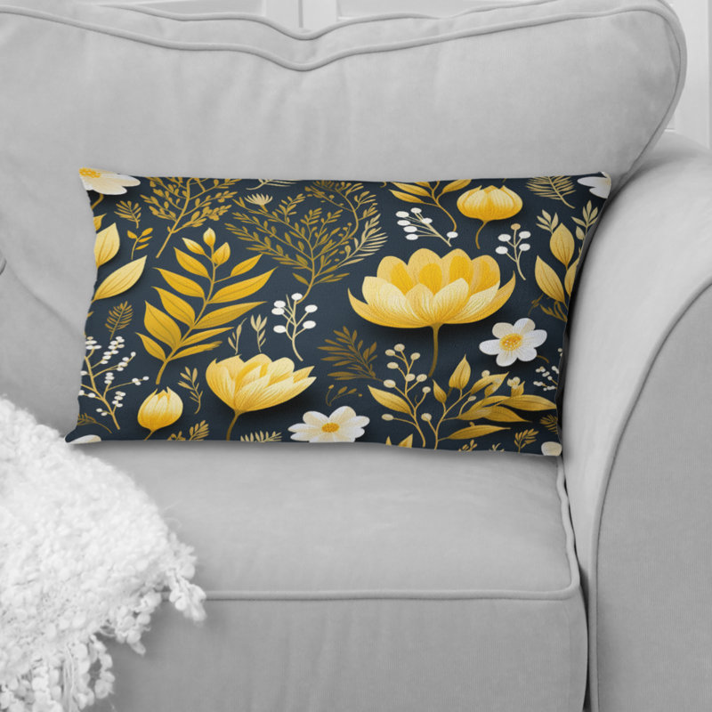 Motif botanique rétro Floral Revival - Coussin décoratif