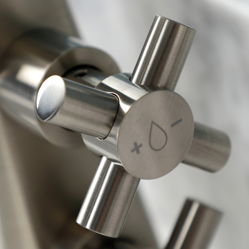 Kingston Brass Constantine Two-Handle 1-Hole Deck Mount Bathroom Faucet with Push Pop-Up, Brushed Nickel