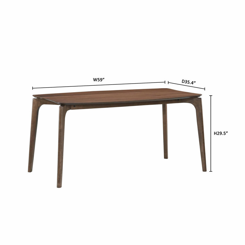 Table de salle à manger rectangulaire en bois, Noyer, H 29,5 po x L 59 po x l 35,5 po