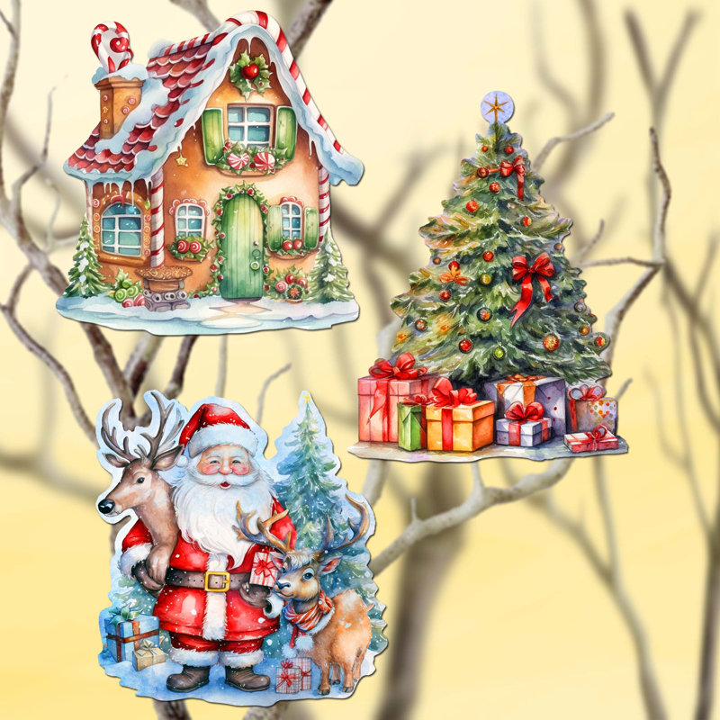 Clip-on Ornaments Collection 7.5'' Handmade Wood Fantasy & Sci-Fi Shatterproof Holiday Shaped Ornament