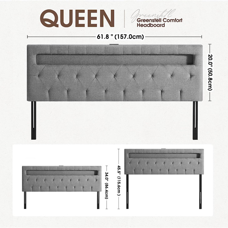 Deantae Upholstered Headboard, Queen