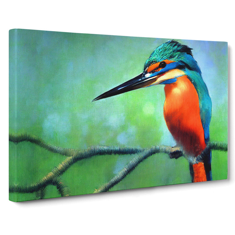 Great Kingfisher Bird - Wrapped Canvas, 40cm H x 60cm W x 3cm D