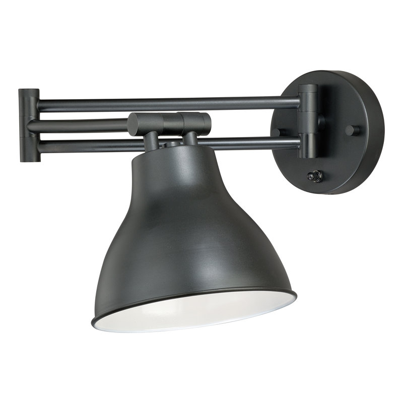 Lampe murale avec bras pivotant 1 lumière Adalrik, Noir