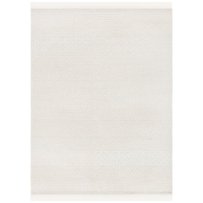 Aldeline Hand-Woven Flateweave Wool Ivory Area Rug