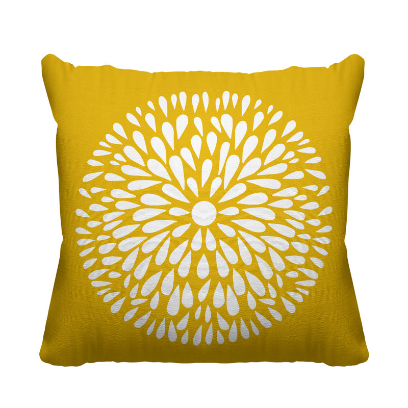 Coussin Pheobe, Jaune, 15 po x 15 po, Carré