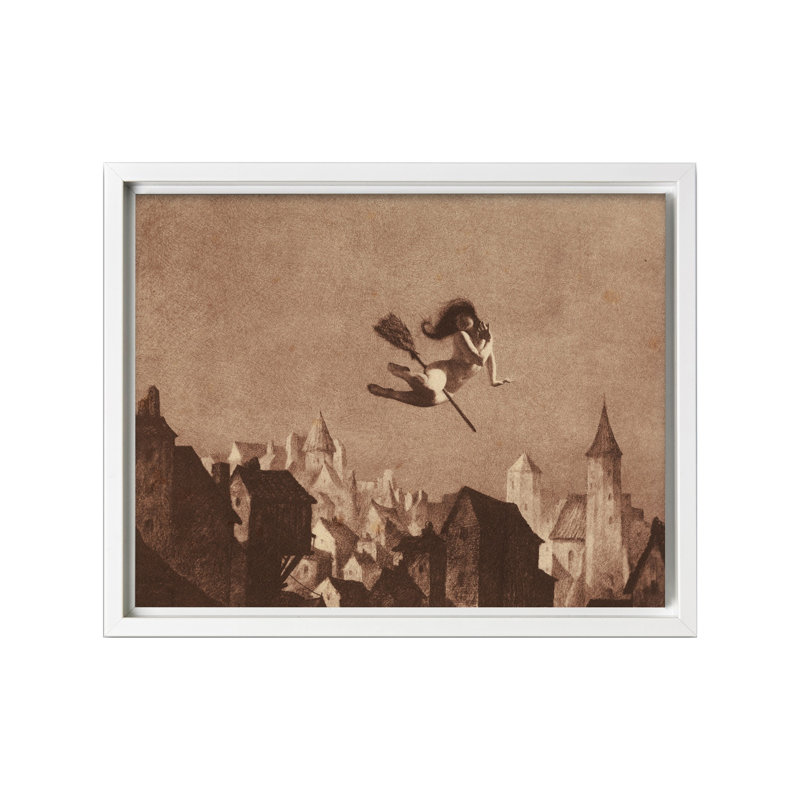 Envol pour le sabbat, Canevas, H 12 po x l 16 po, White Framed