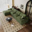Canapé modulaire de 135 po en velours côtelé, structure double couche, coussin de siège amovible, aucun assemblage requis, convient au salon, à la chambre à coucher, à la salle de conférence, à un appartement, vert