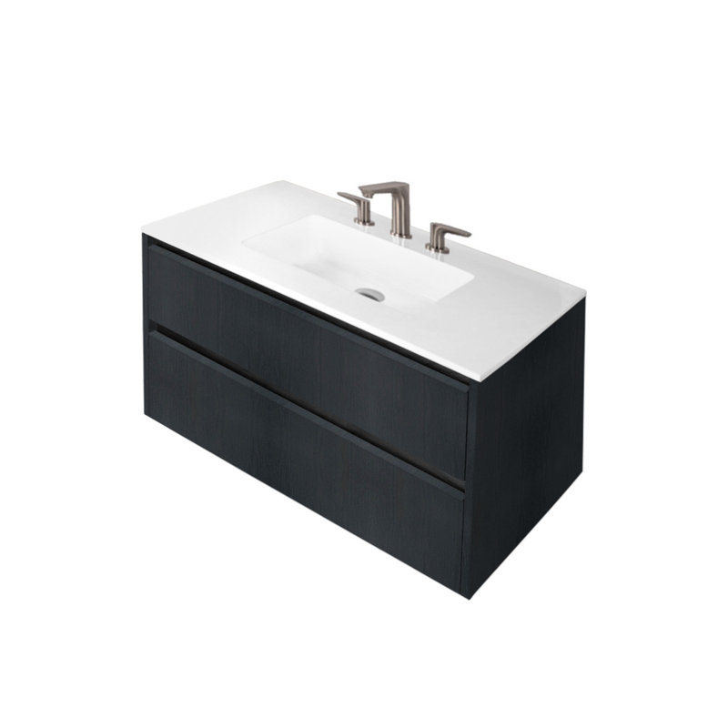 Kubitop 48'' W Single Vanity, Ash Gray, 8" Centers, Gloss White