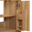 Meuble-lavabo de salle de bain avec structure en bois massif, tiroir rabattable, portes à fermeture en douceur, tablette réglable et lavabo moderne pour un rangement polyvalent-322199653