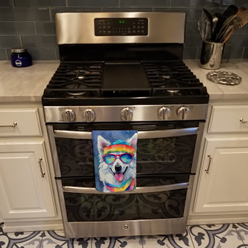 Serviette de cuisine American Eskimo Hippie Dawg