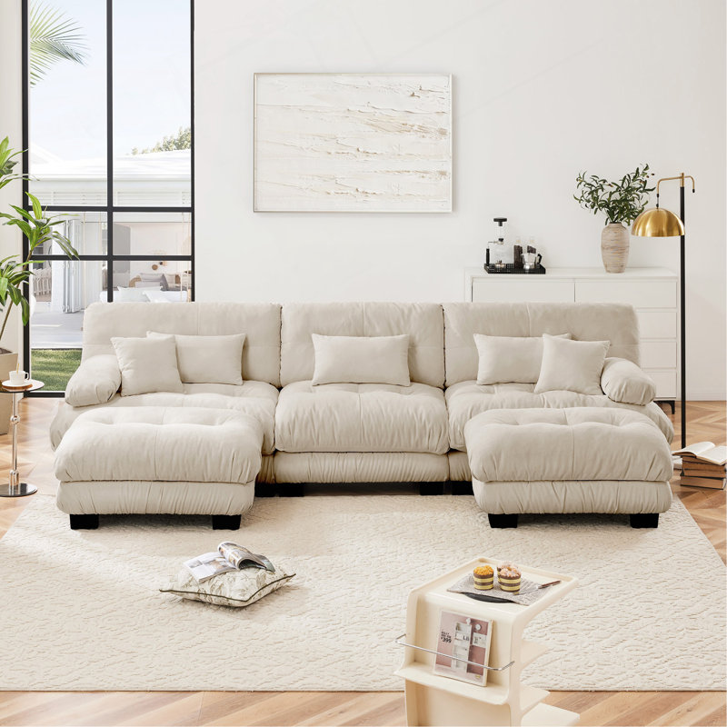 Canapé modulaire Boneless Luxury, Chenille café clair