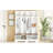Rustic Farmhouse Hall Tree With 8 Hooks, Entryway Bench, And Open Compartments, 76.7H Modern 3-In-1 Wooden Style Coat And Shoe Rack-53091448