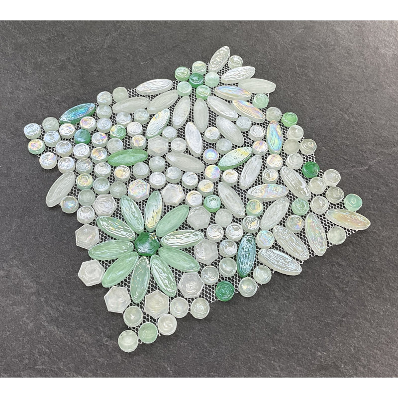 Floral Pattern Glass Mosaic Tile – Decorative Wall & Backsplash Tile