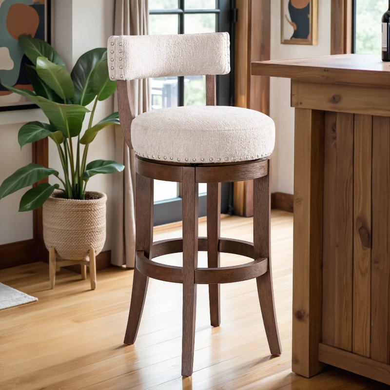 Tabouret de bar pivotant Granby, Chêne brun, 1, Tabouret de bar (siège d'une hauteur de 30 po)