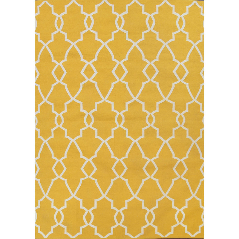 Tapis géométrique en laine tissé à plat à la main à motif géométrique