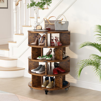 Range-chaussures en bois à 4 niveaux avec 4 paires de rangement pour chaussures