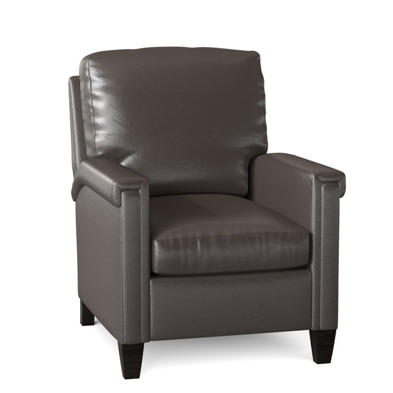 Kara 32" Wide Faux Leather Standard Recliner, Outsider Raven Genuine Leather, Cobblestone, Manual