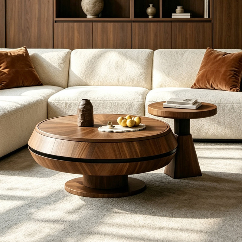 English-style creative round coffee table