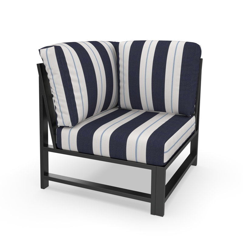 Chaise de patio modulaire d'extérieur Oltjana avec coussins Sunbrella, Port Relate