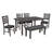 Dining Room Table and Chairs with Bench, Rustic Wood Dining Set, Set of 6-1736895997-1736895998