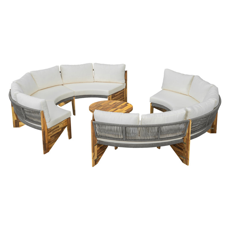 Ensemble de conversation pour 6 personnes avec coussins et une table basse (ancien sku: WY000379AAA)
