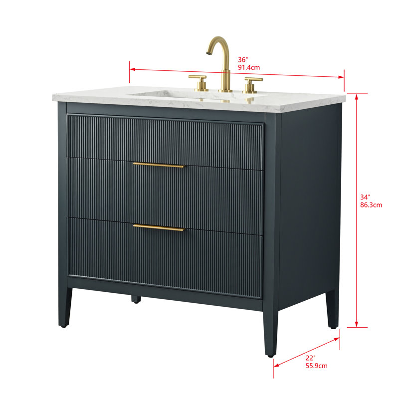 Emma 36" W Single Vanity, Vintage Blue