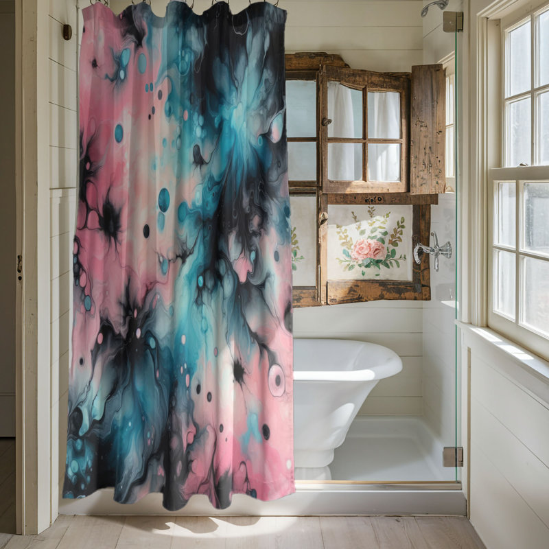Rideau de douche 1 pièce Pink Cloud Dye, H 74 po x l 71 po