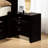 Classic Black Engineered Wood Nightstand, 2 Drawers, Felt - Lined Top Drawer, Pull Out Tray, 25.5 Inches Deep Contemporary Solid Bedside Cabinet, Knob Pulls, Easy Assembly, Ideal For Bedroom Use-130770248
